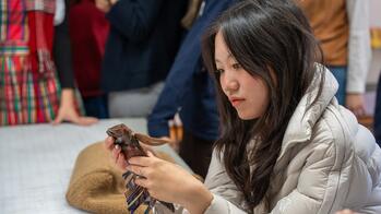 Photo of international student during crit